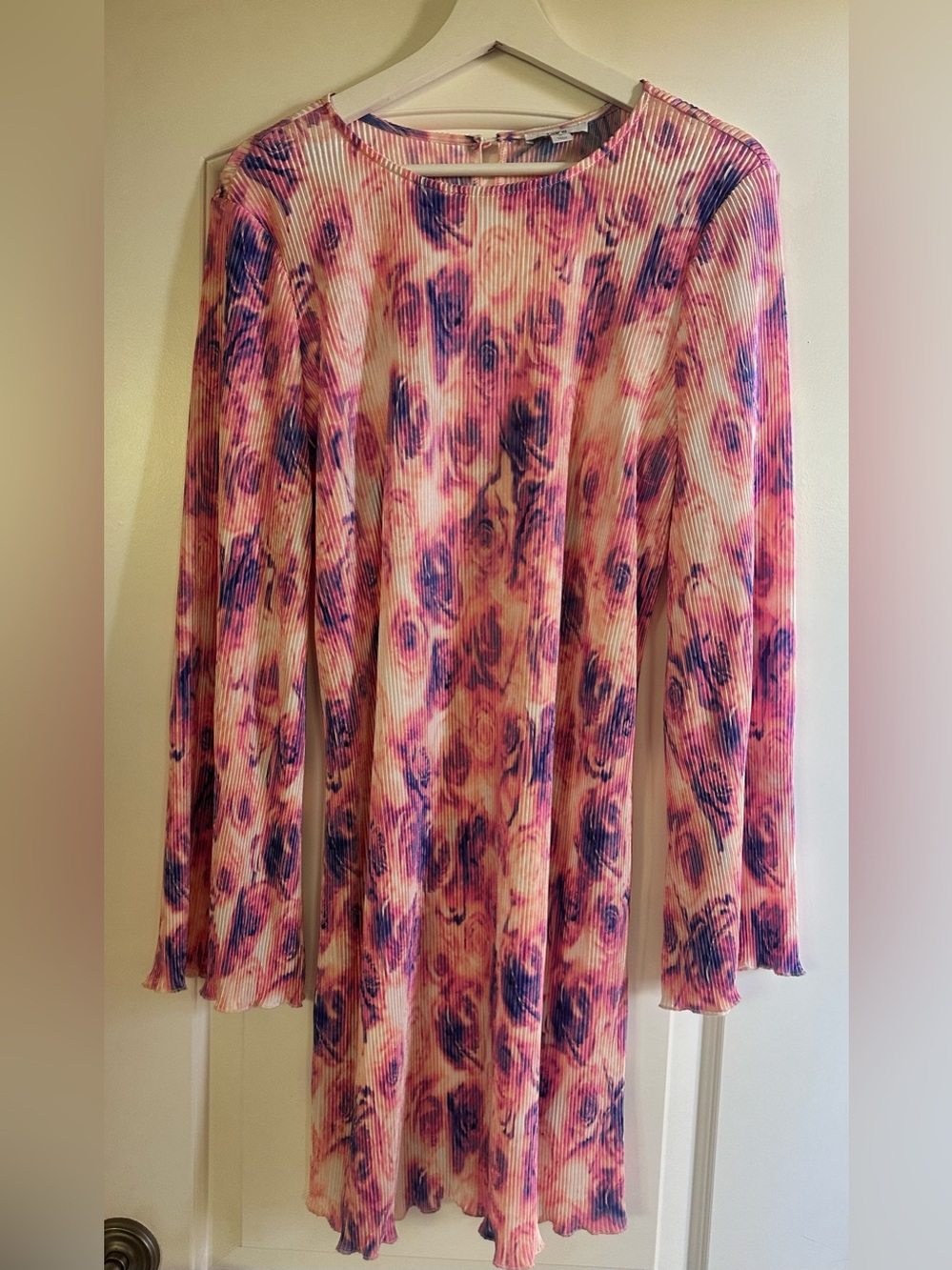 Women’s Floral Ribbed Dress - Elegant Printed Design